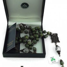 Load image into Gallery viewer, Boxes Book of Kells Connemara Marble Rosary Beads